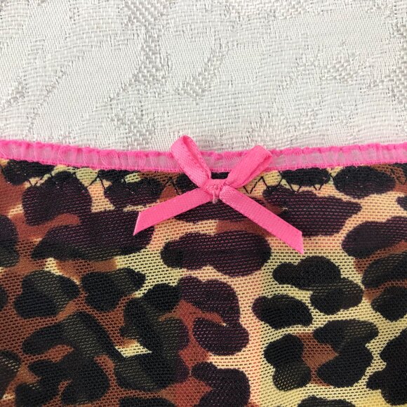 Betsey Johnson Intimates Cheetah Print Cheekini Mesh Panties with Embellishments - Picture 6 of 12